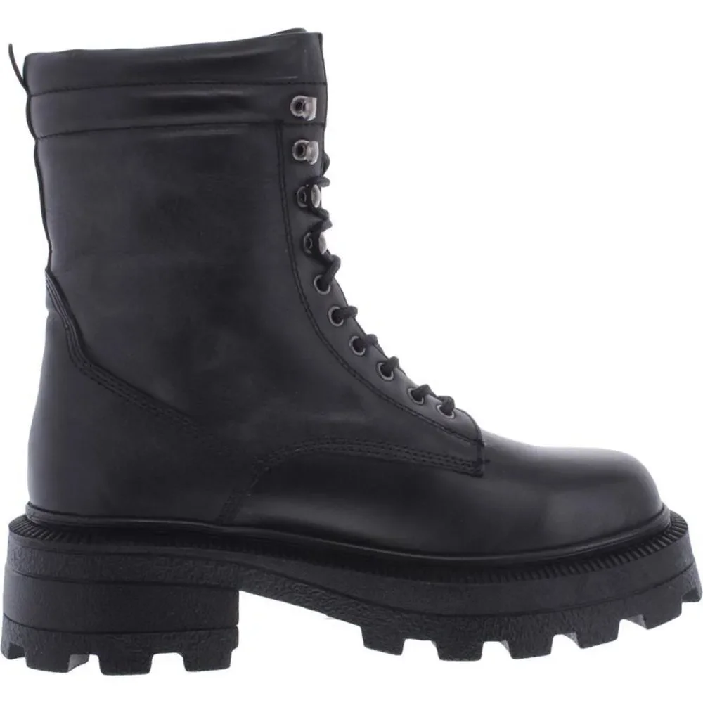 Steve Madden Womens Ramon Black Leather Combat & Lace-up Boots Shoes NWT - Picture 2 of 3